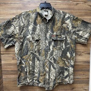 Woolrich Realtree Hardwoods Camo Button Front Hunting Long Sleeve Shirt XL